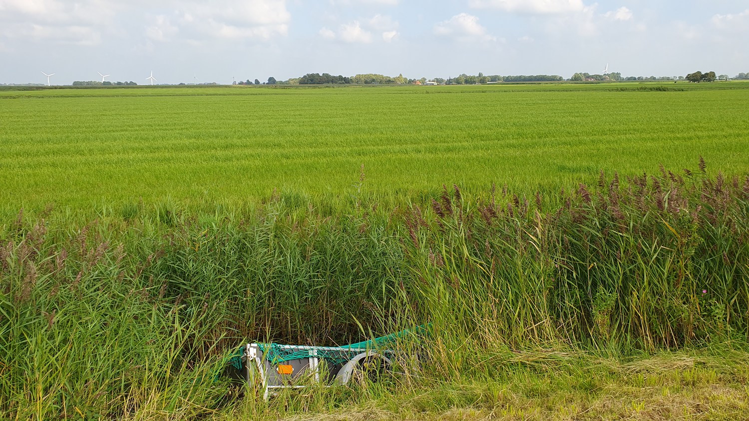 Aanhangwagen te water in Peins